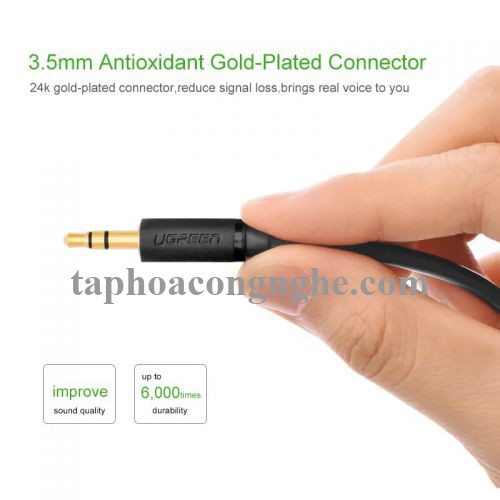 Ugreen 10501 0.5M màu Đen Cáp âm thanh 2 đầu 3.5mm dương AV101 30010501